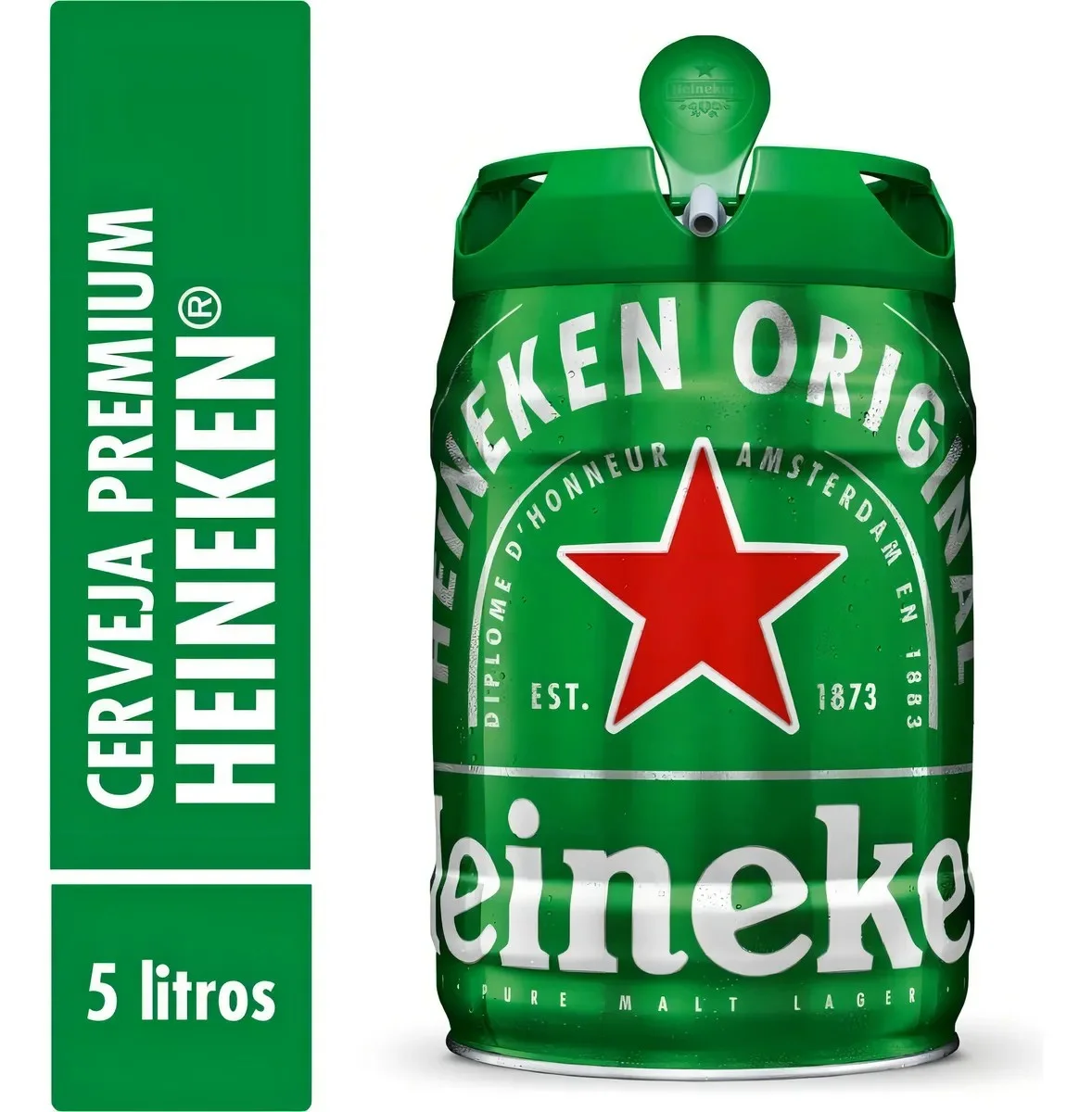 Cerveja Premium Heineken Barril 5 Litros