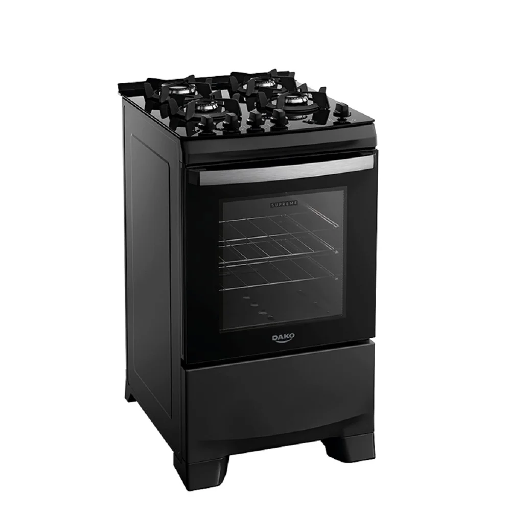 Fogão Dako Supreme Glass 4 Bocas Automático Mesa de Vidro