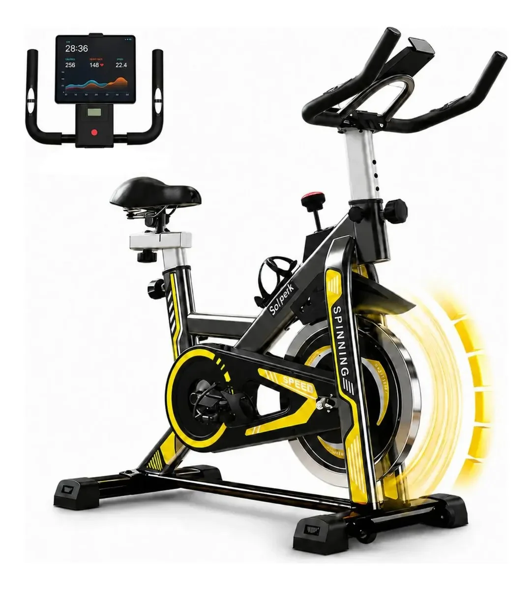 Bicicleta Spinning Romantic Crown Preto Roda Inércia 10kg