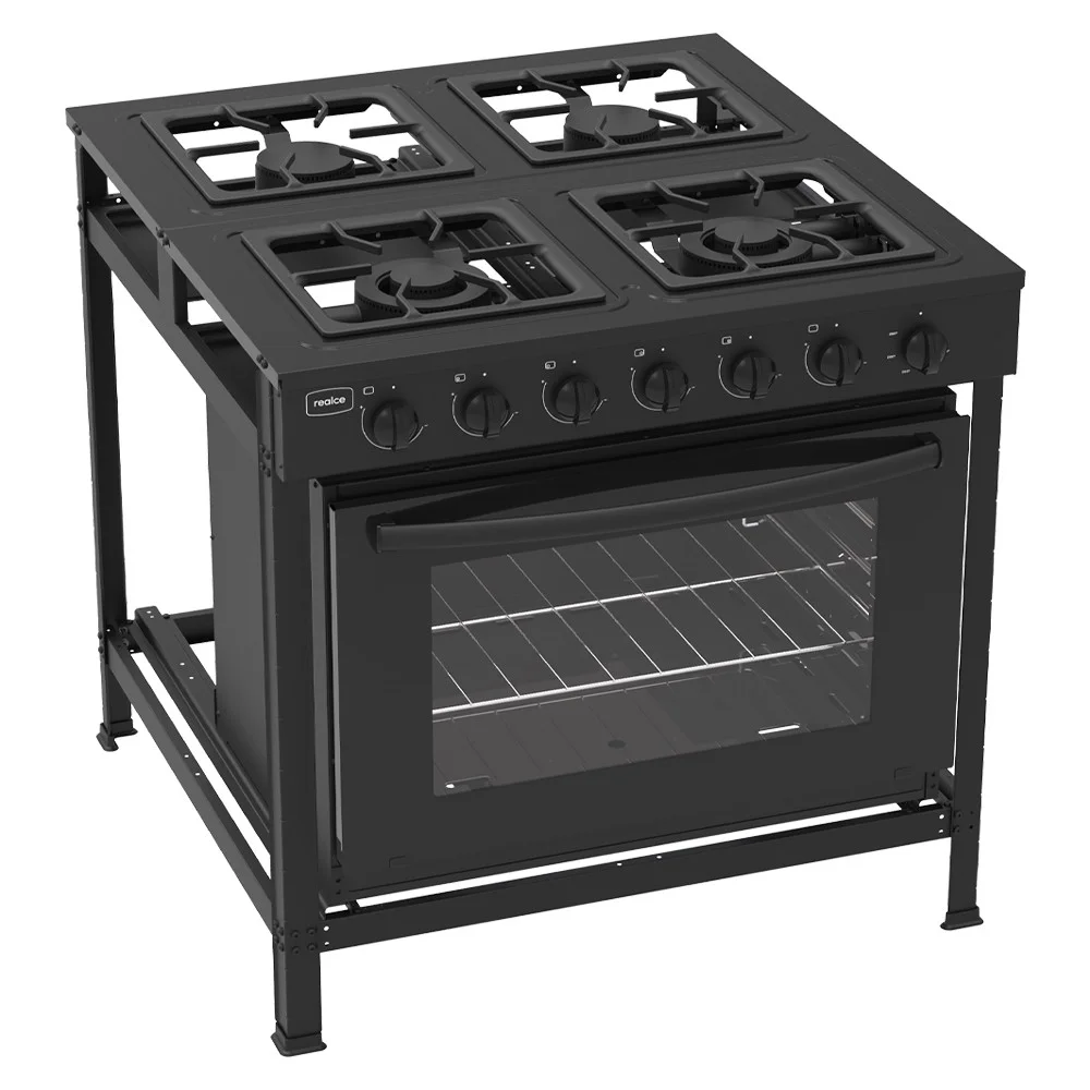 Fogão Industrial Realce 4 Bocas Manual Mesa Esmaltada Forno 94L