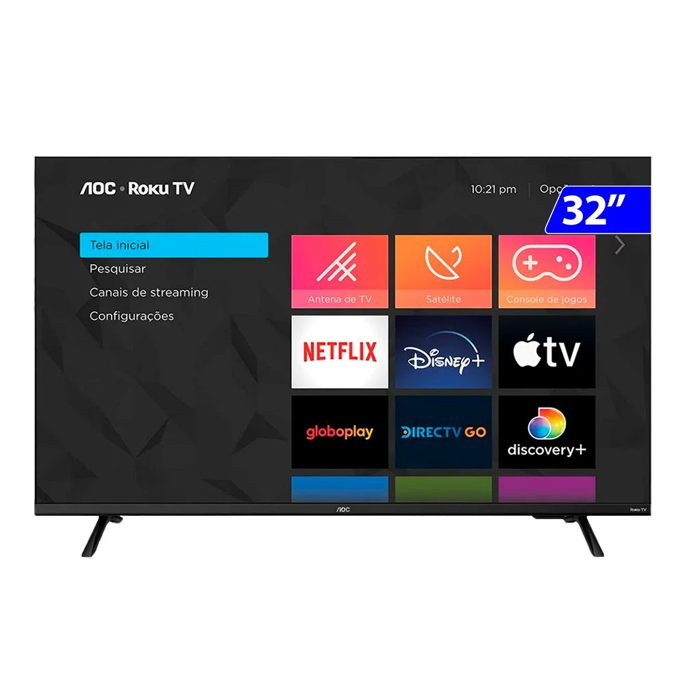 Smart TV AOC LED 32" HD WI-FI Roku HDMI USB 32S5045