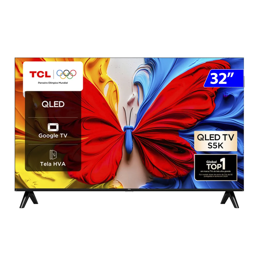 Smart TV TCL QLED 32" Full HD Google TV 32S5K