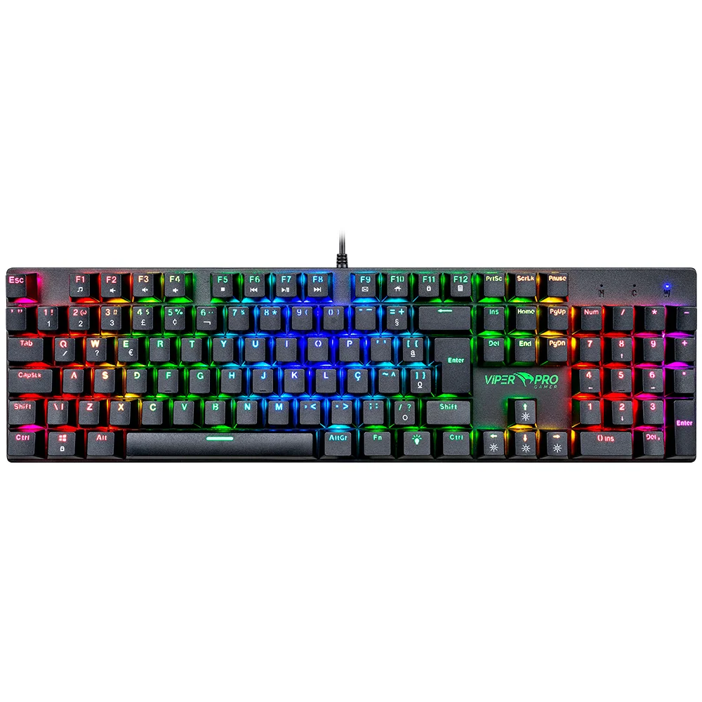 Teclado Gamer Viper Pro Mamba Mecânico Blue Switch Com RGB ABNT2