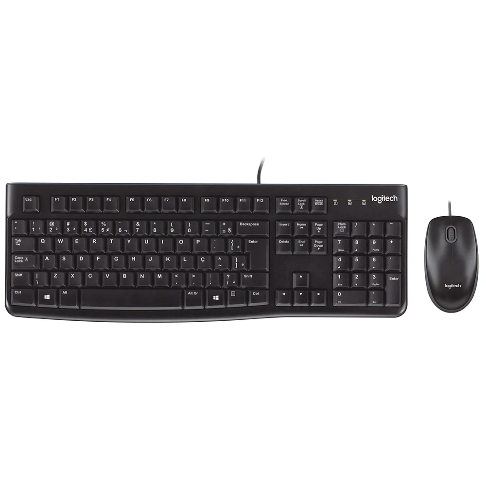 Combo Teclado e Mouse Com Fio Logitech MK120 USB Com fio