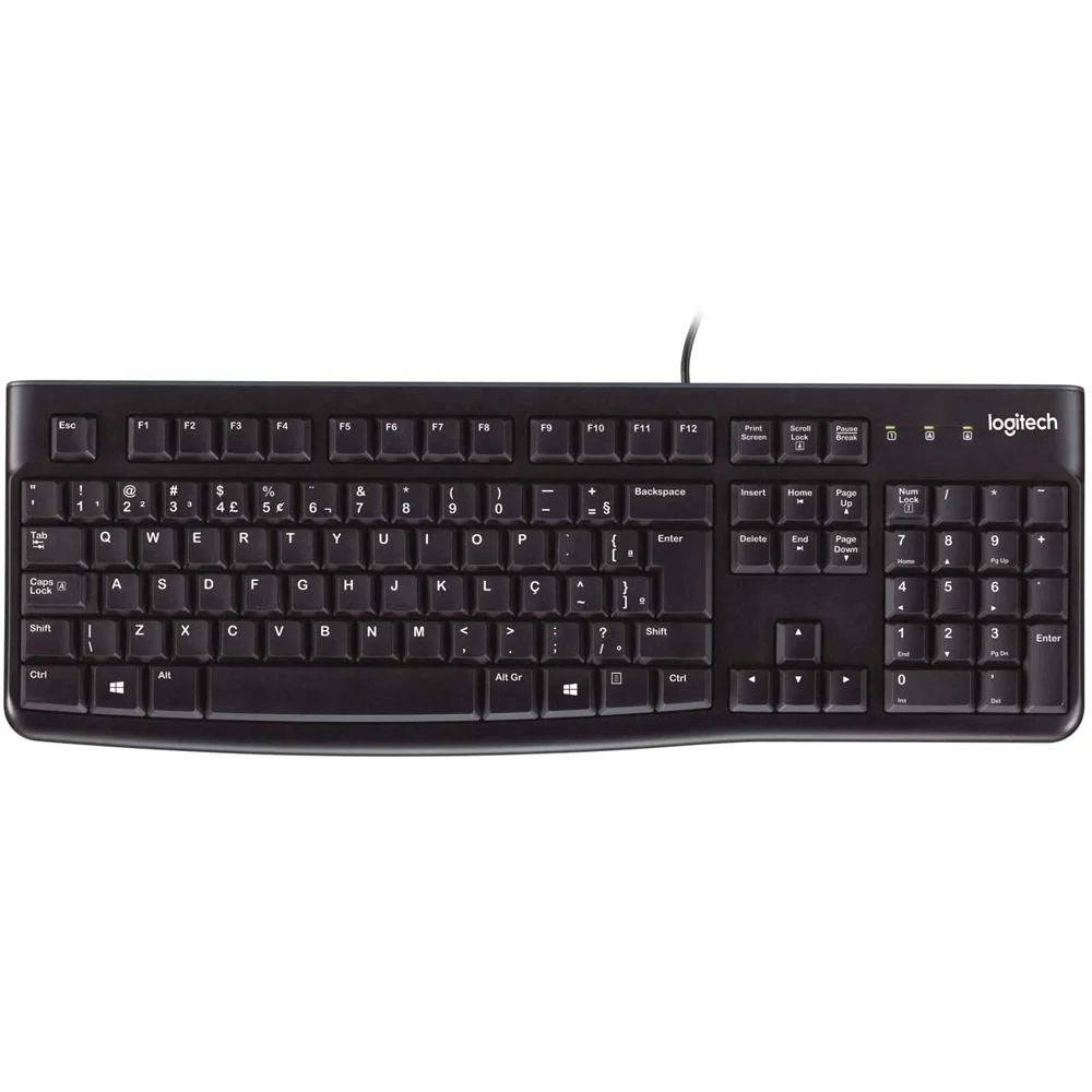 Teclado com Fio Logitech K120 USB ABNT2