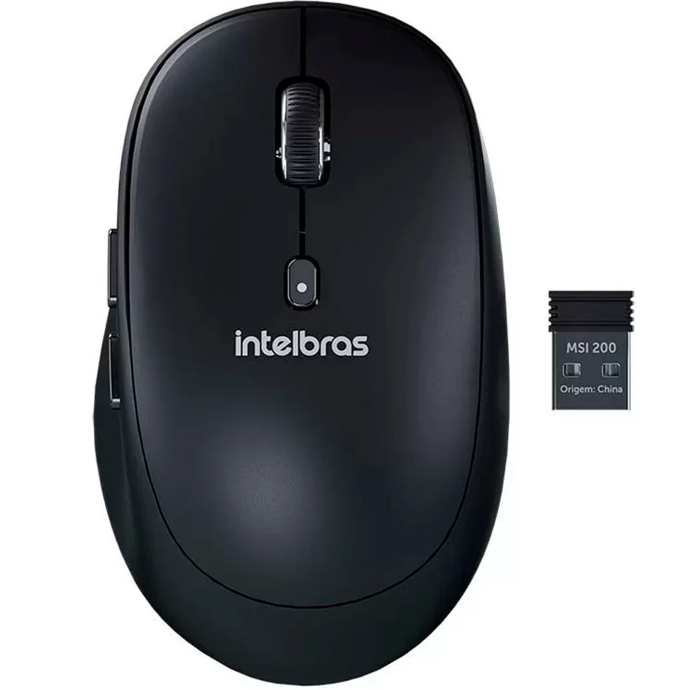 Mouse Sem Fio Intelbras MSI200 Sensor Óptico Click Silencioso