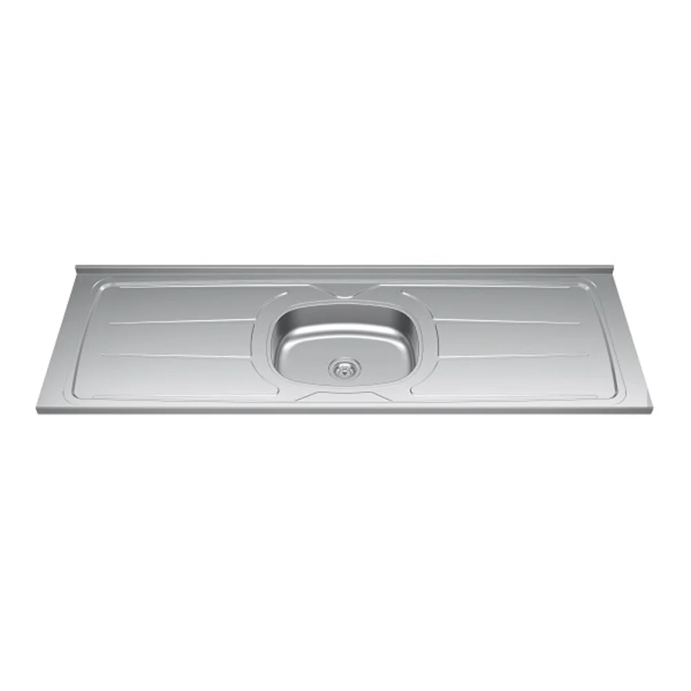 Tampo de Pia 160cm Aço Inox com Rebaixe Ghel Plus