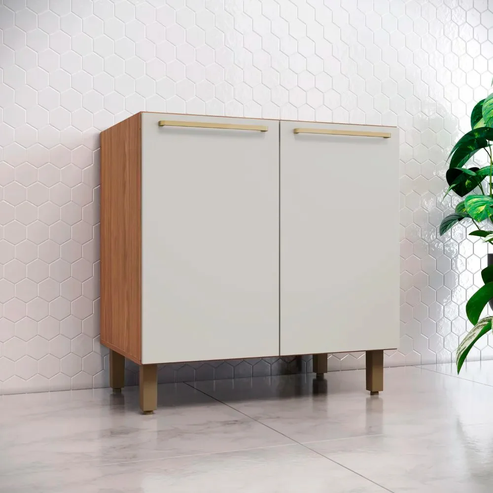 Balcão com Tampo 2 Portas 80cm MDP MDF Requinte Henn