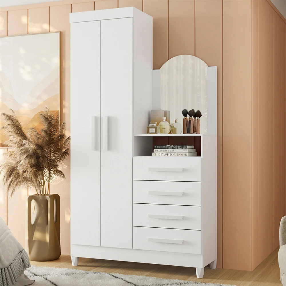 Guarda Roupa Cômoda 2 Portas 4 Gavetas New Capri Albatroz