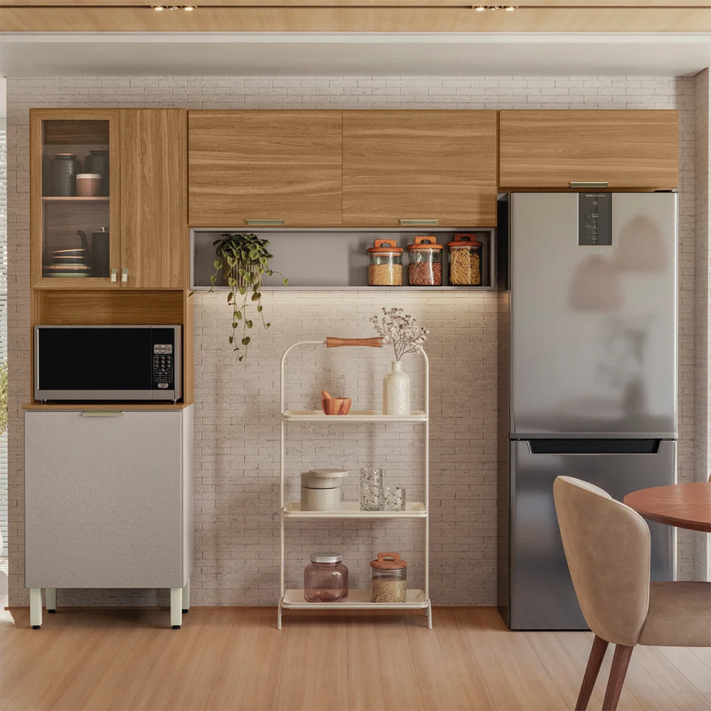 Cozinha Compacta 6 Portas 1 Nicho em MDP Alba Demóbile