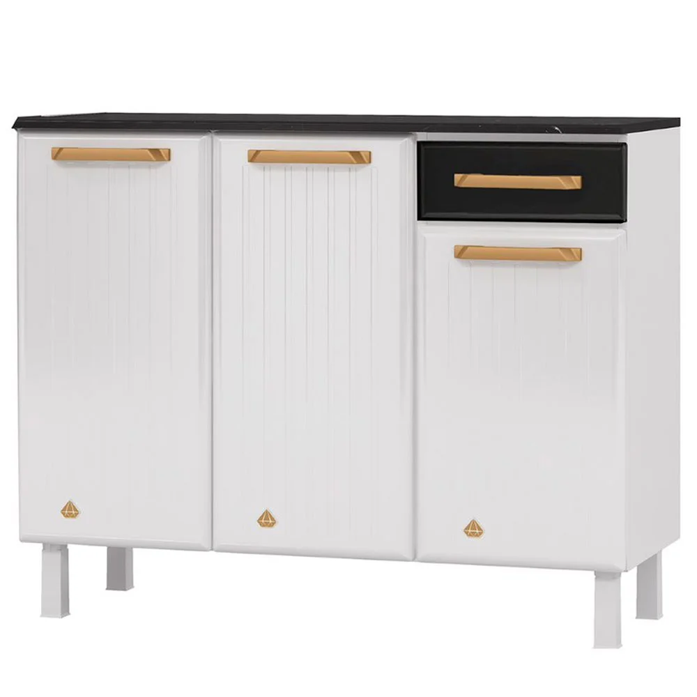 Balcão com Tampo 3 Portas 1 Gaveta 105cm Diamante Telasul