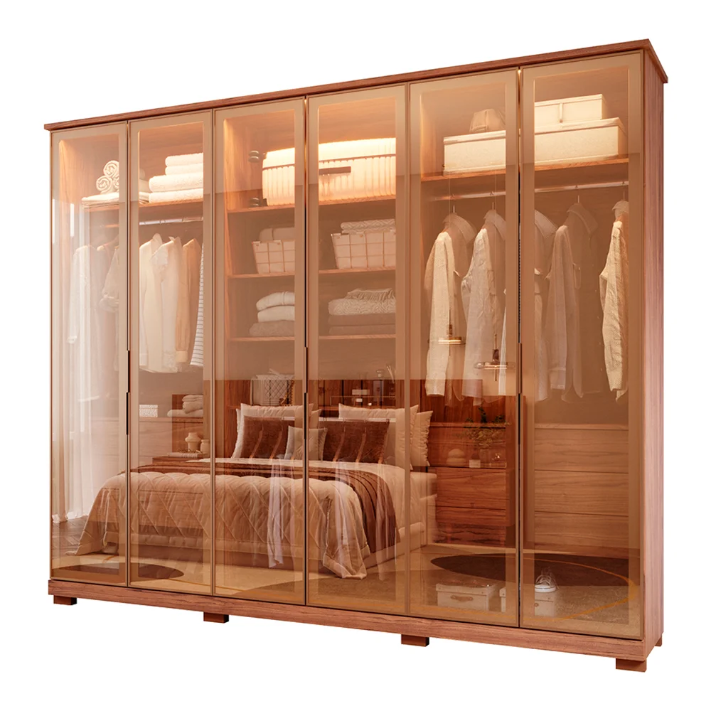 Guarda-Roupa Casal 6 Portas Bater 6 Gavetas Emilia Panan Roupeiro