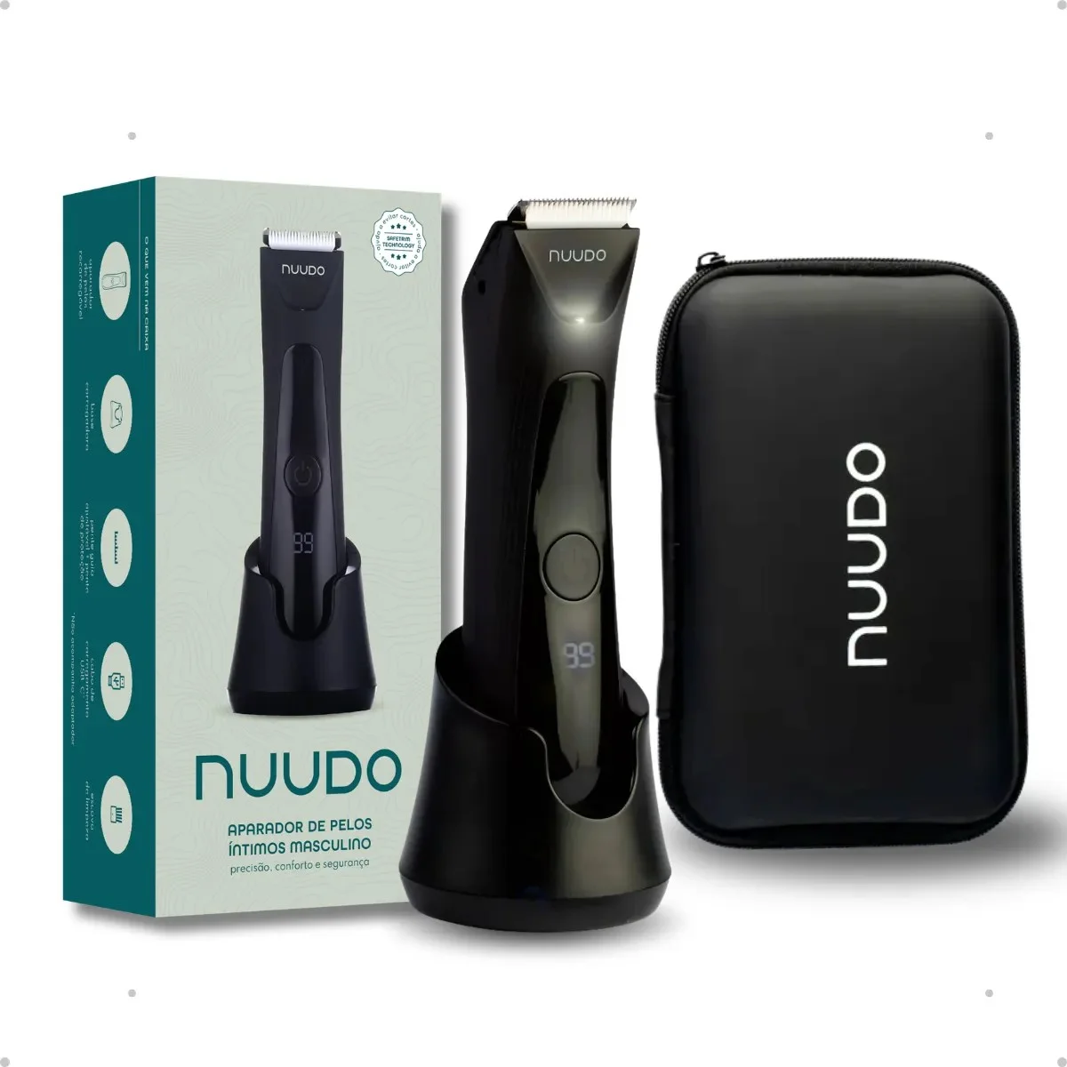 Aparador De Pelos Elétrico Íntimo Masculino + Estojo - Nuudo