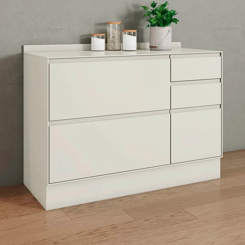 Balcão com Tampo 1 Porta 4 Gaveta 120cm Fineze Henn
