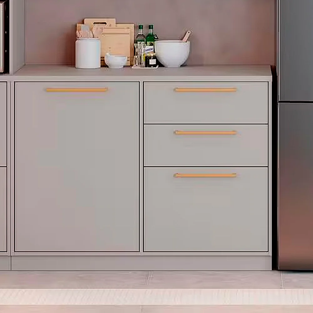 Balcão com Tampo 1 Porta 3 Gavetas 120cm Essence Itatiaia