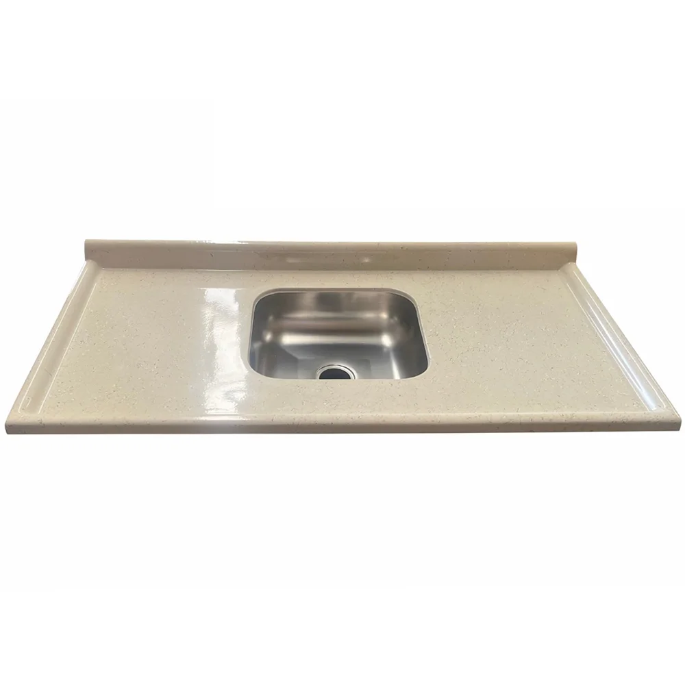 Tampo de Pia Rorato Marmore Sintético Cuba Inox 120cm