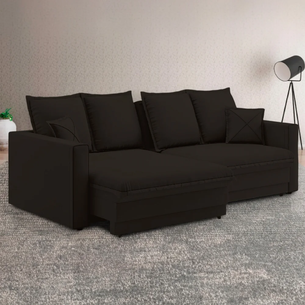 Sofá Cama Retrátil e Reclinável 3 Lugares 224 cm Lyon Ortonorte