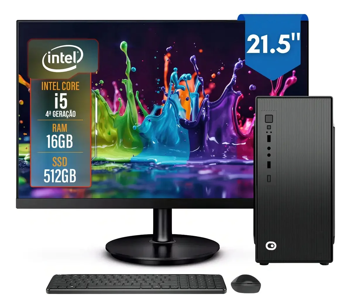 Computador Completo 2Eletro Top Intel Core i5, 16GB RAM, SSD 512GB, Monitor 21.5 Full HD - CD2E-0123TO