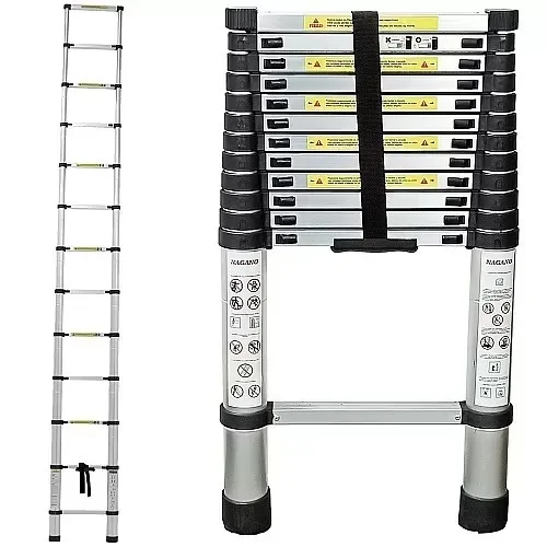 Escada Alumínio Telescópica 3.8 m 13 Degraus – Multifuncional – Nagano