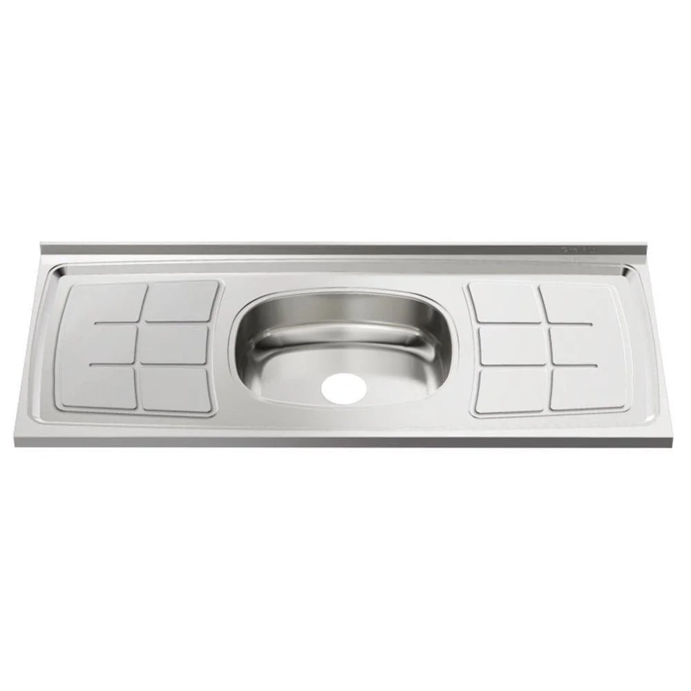 Pia Inox Ghel Plus 1500X530X95mm Cuba Central N4 Escorredor concretada sem Válvula