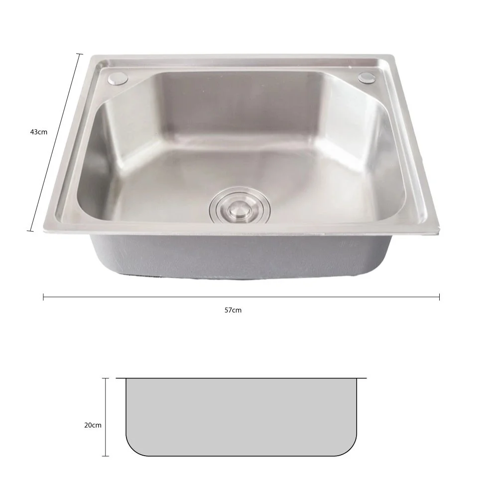 Cuba Pia Gourmet Luxo Prizi Aço Inox 304 43x57cm Kit Completo – C5743