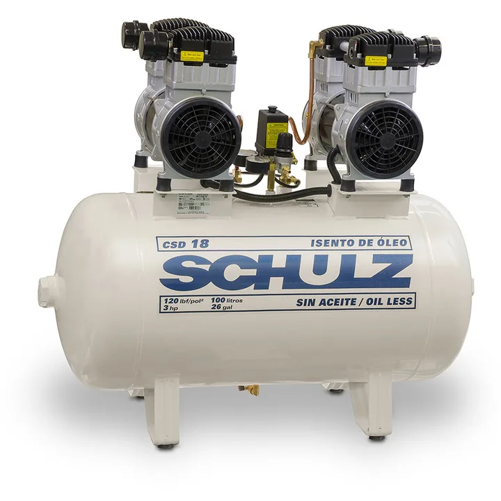 Compressor de Ar Odontológico 100L 3HP Schulz CSD 18/100