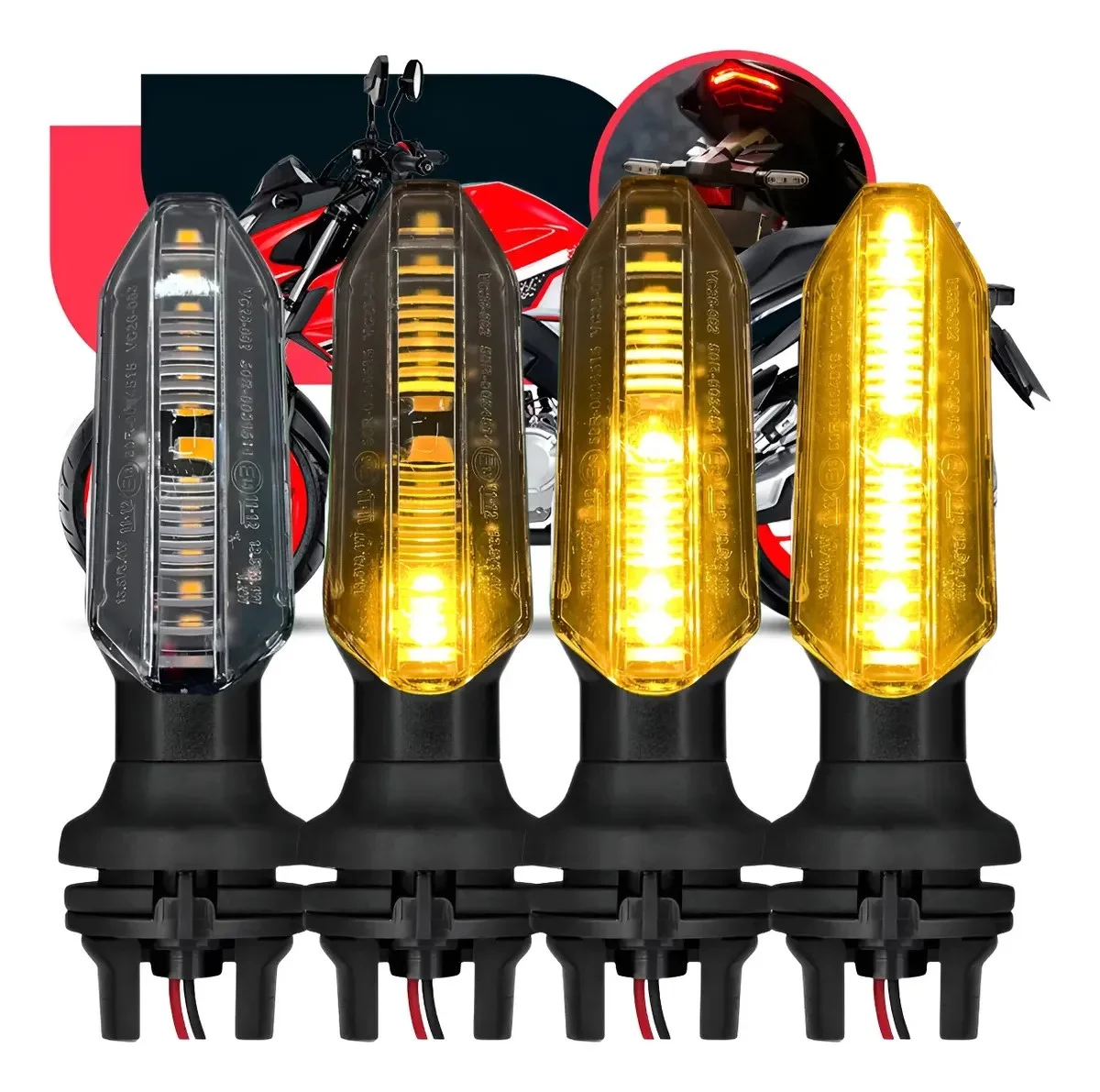 Kit 4 Pisca Seta De Led Cb250 Twister Cg Titan Fan Start 160