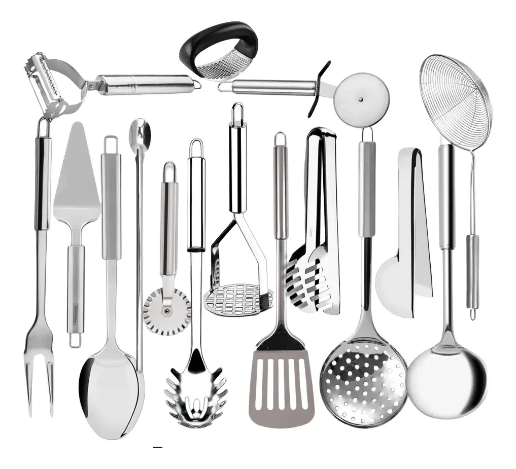 Jogo Com 16 Utensílios Inox Para