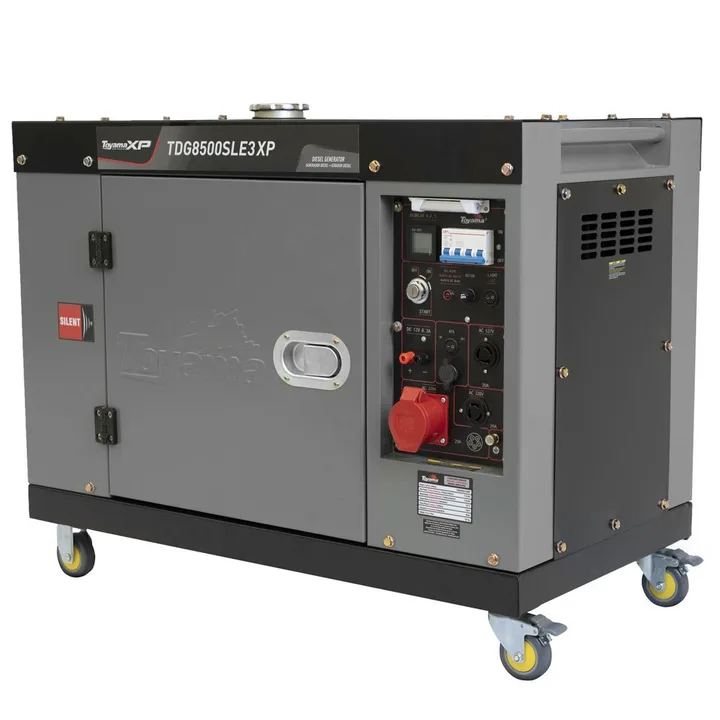 Gerador de Energia Cabinado a Diesel TDG8500SLE3XP 4T 498cc 7,5KVA Trifásico 380V Partida Elétrica TOYAMA-251-075