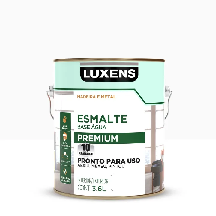Tinta Esmalte Base Água Fosco Branco 3,6L Luxens