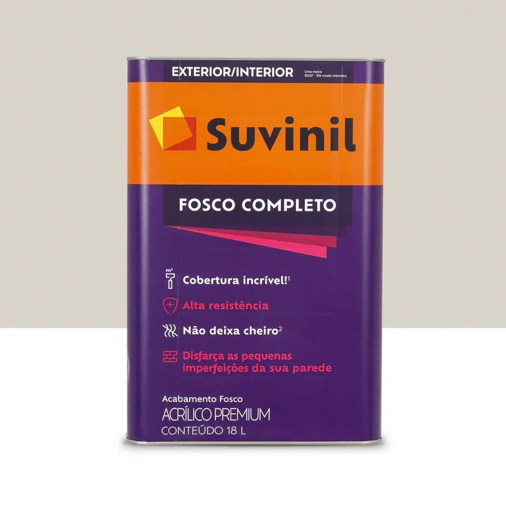 Tinta Acrílica Fosca para Parede Interna e Externa Lavável Suvinil Toque Premium Papel Picado 18L