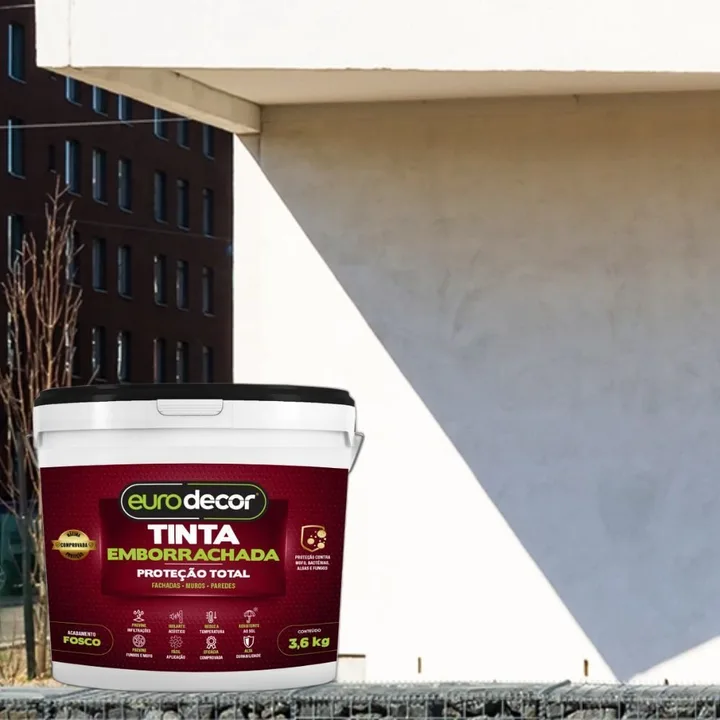 Tinta Emborrachada Branca 3,6 Kg - Impermeabilizante EURODECOR-01.01.06.0001