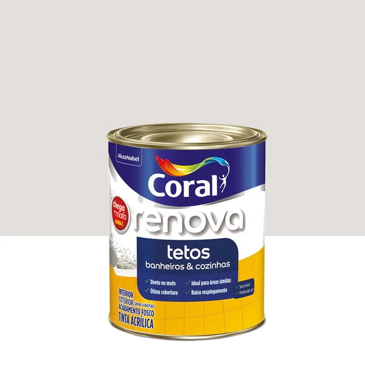 Tinta Acrílica Fosca para Parede Interna e Externa Coral Renova Econômica Branco 3,6L