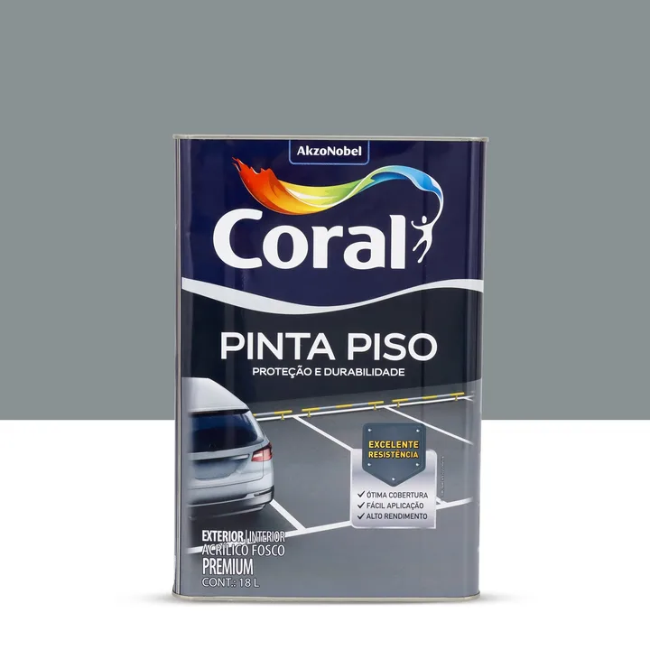 Tinta Fosca Pinta Piso Premium Internas e Externas Cinza Escuro 18L Coral