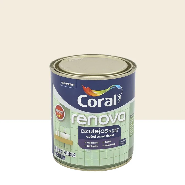 Tinta Epóxi Renova Azulejos E Muito Mais Acetinado Branco 900mL Coral