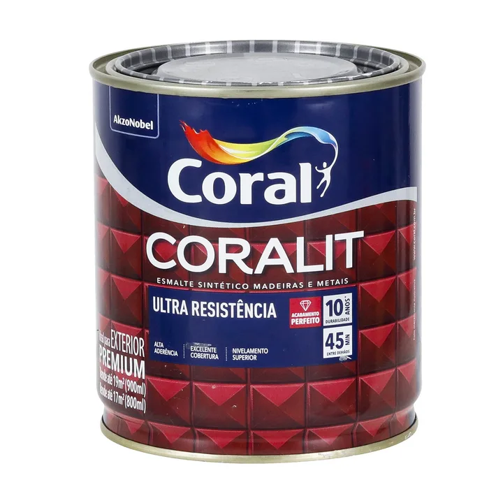 Tinta Esmalte Sintético Base Solvente Coralit Acetinado Branco 900ml Coral