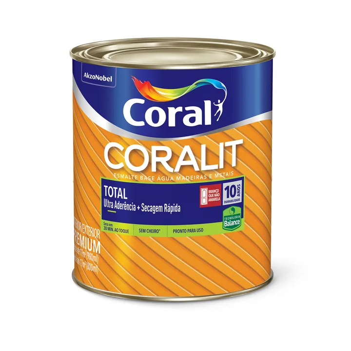 Tinta Esmalte Base Água Coralit Fosco Branco 900ml Coral