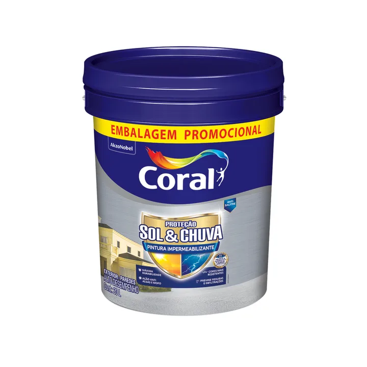 Tinta Acrílica Fosco Proteção Sol &amp; Chuva Premium Branco 20L Coral