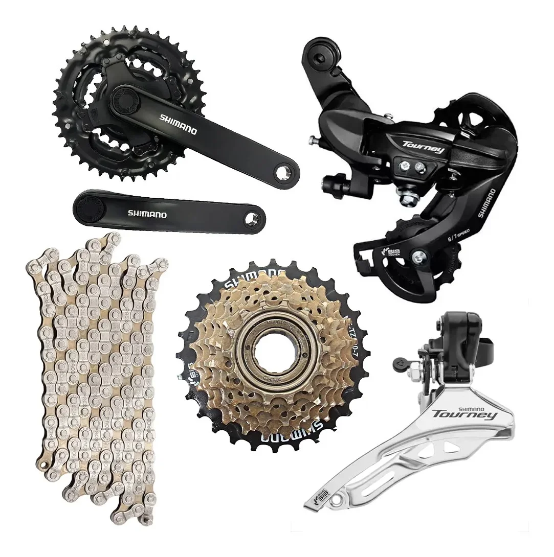 Kit Relação Shimano Tourney 7v Câmbios Pedivela Corrente