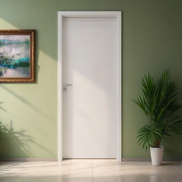 Kit Porta De Madeira 210x72cm Batente 15cm Lisa Primer Uniportas Branco