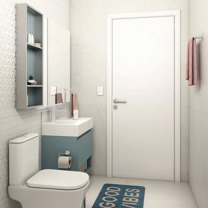 Folha de Porta Madeira de Giro ou Correr Branco 210x60cm Sarrafeada Vivace UV Lisa Artens