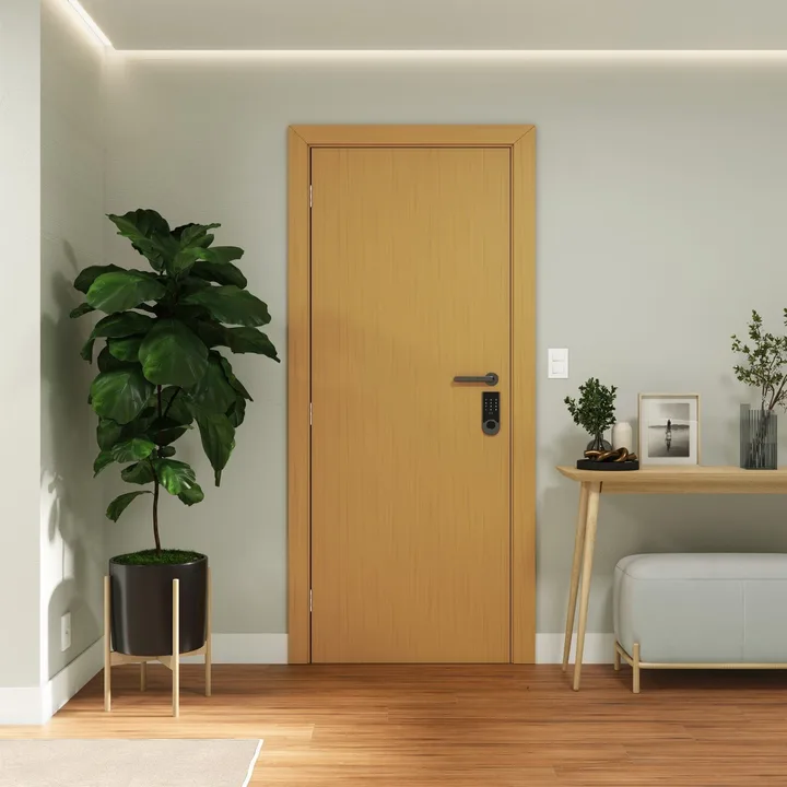 Kit Porta Madeira de Giro Direito|Esquerdo Curupixá 210x60cm Sarrafeada Batente 7,5 a 16cm Vivace UV Lisa Artens