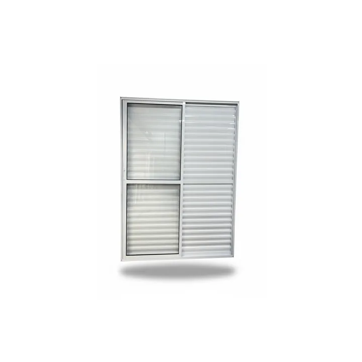Porta Balcão 3 Folhas Aluminio Branco Com Fechadura 2,10x1,50 Linha 25
