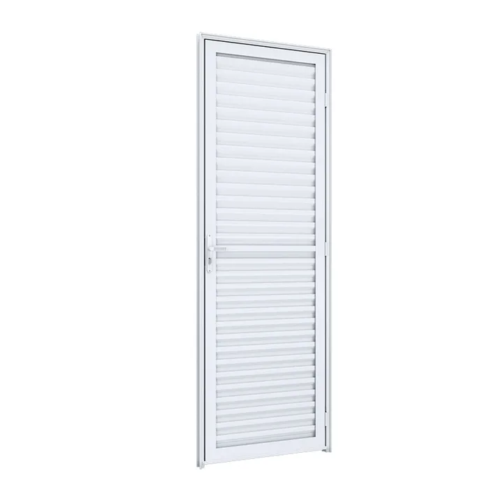 Porta de Giro Alumínio Laminada Ventilada Lucasa Ideale Ullian 215cmx85cmx4,5cm Branco