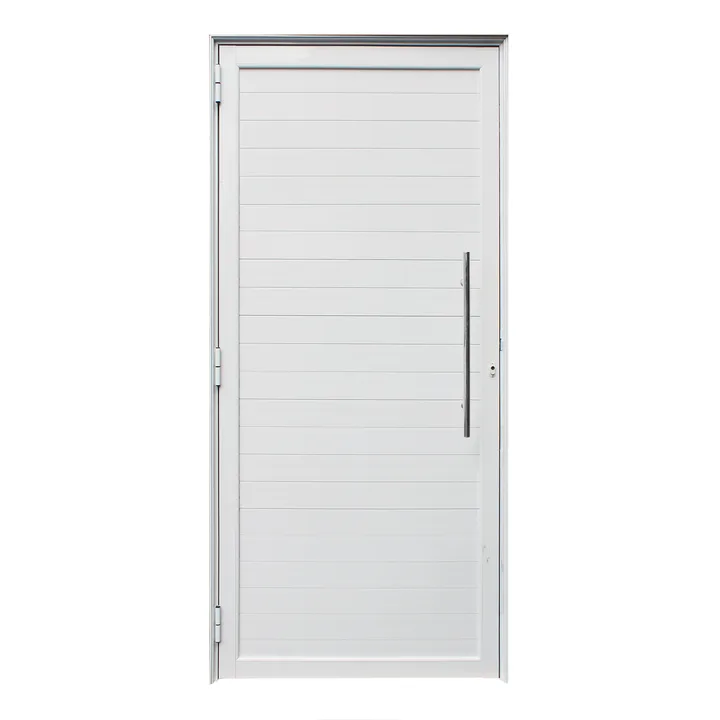 Porta Lambril de Giro Alumínio Branco com Puxador 2,14x0,86m Lado Esquerdo Linha Vivace Isoxa