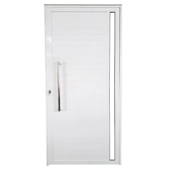 Porta Lambril De Alumínio Branco Com Puxador E Vidro Linha Veneza Lado:direita; Medidas: 210 X 80