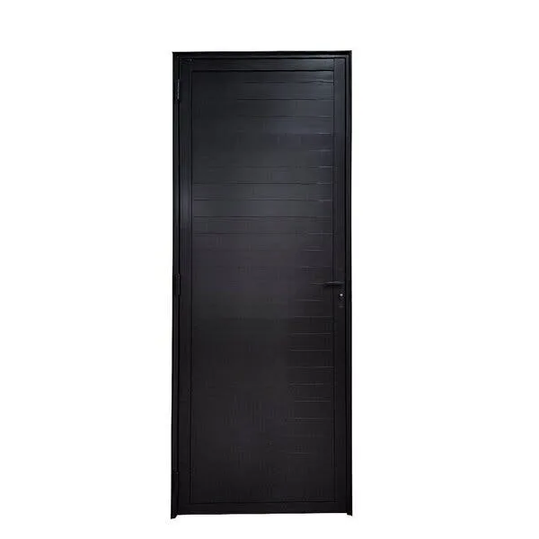 Porta Lambril Com Maçaneta Linha 25 210x70 Abertura Direita Preto Esquadrias Bergamo Preto