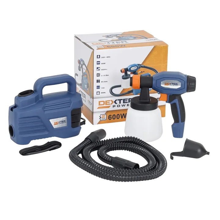 Pistola de Pintura Elétrica 900ml Bico Curto 600W Dexter PLD3112B