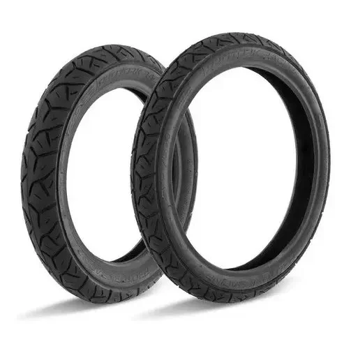 Par de Pneus Pro Tork Motos Biz 100/110/125 Pop 100/110 Modelo 80/100-14 e 2.50-17