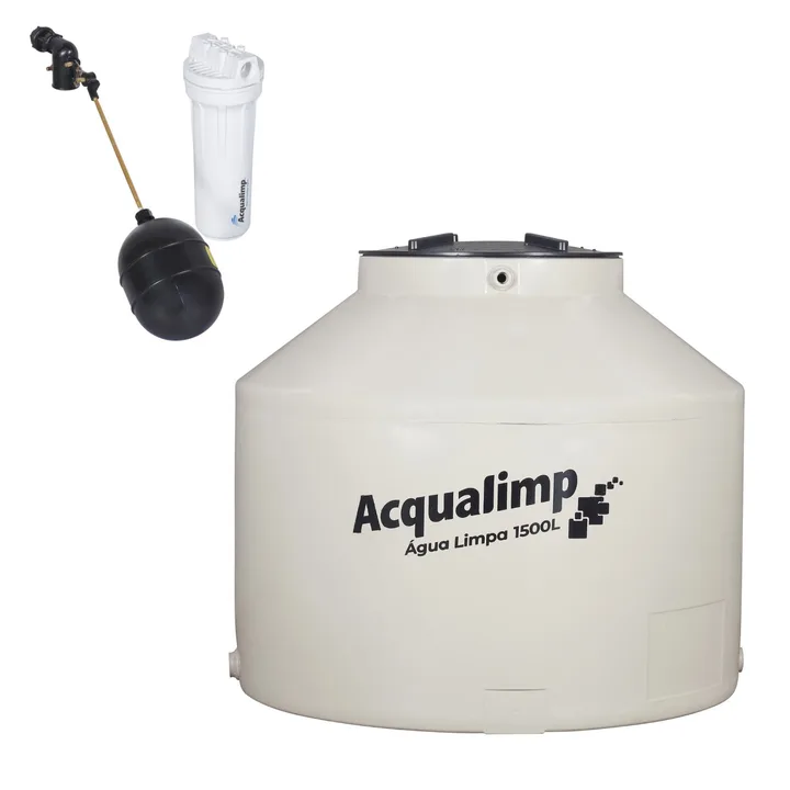 Caixa d'Água 1.500L em Polietileno Água Limpa Acqualimp